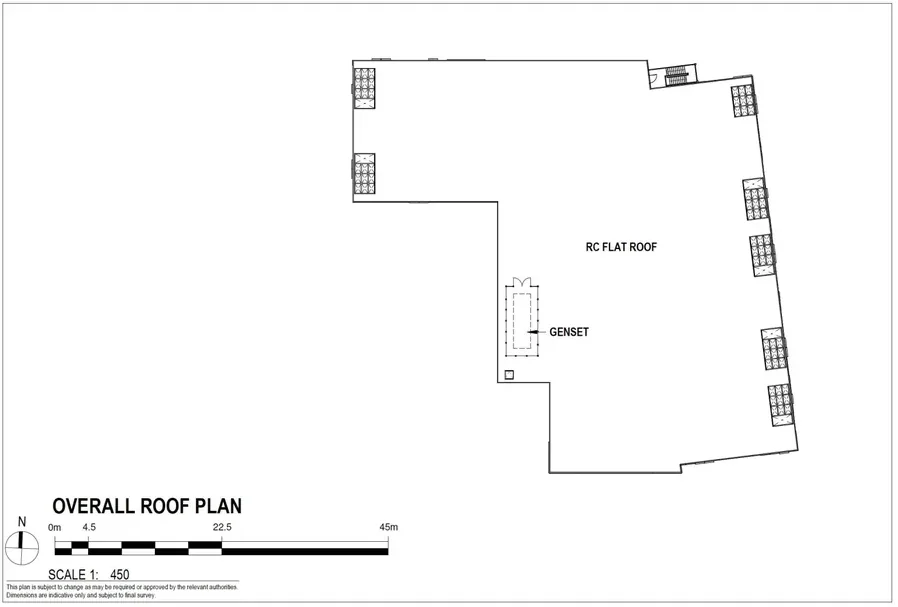 KeyStone @ Mandai rooftop plan with solar panels and genset